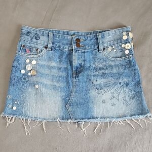 Abercrombie & Fitch Blue Mini Skirt with Embellishments